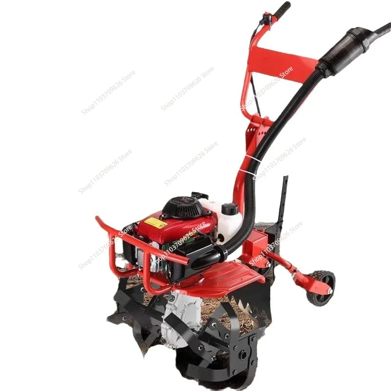 High power cultivator Micro-tillator Small Agricultural Gasoline Rotary Tiller Home Hoe Weeding, Loosen Soil, Open Ditch, Plow