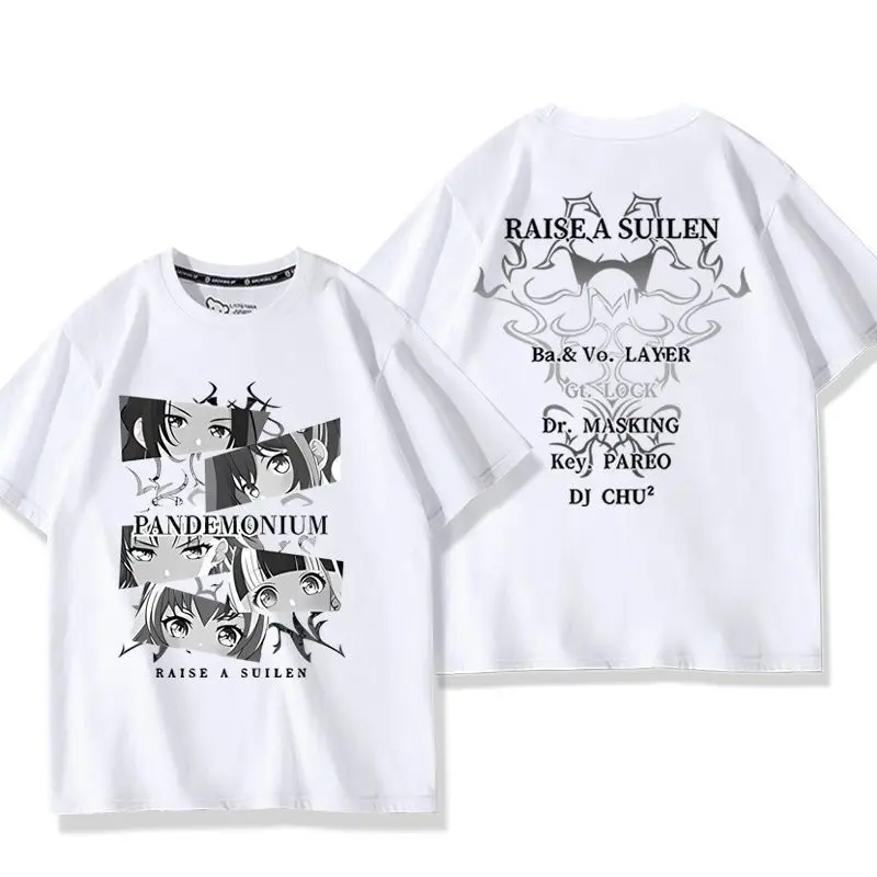 BanG Dream RAISE A SUILEN Print T-shirt Short Sleeve Tee Summer Tops for Women Men Women's Clothes Men's Clothes Casual Outfit