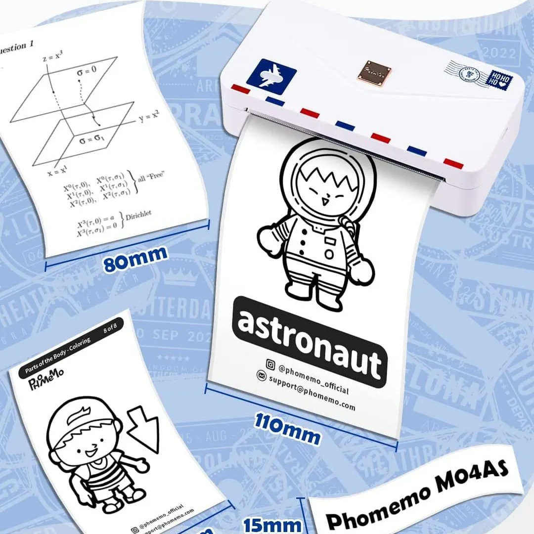 Phomemo M04AS طابعة حرارية للهاتف المحمول عبر الحدود تعمل بالبلوتوث طابعة أسئلة خاطئة صغيرة منزلية صغيرة