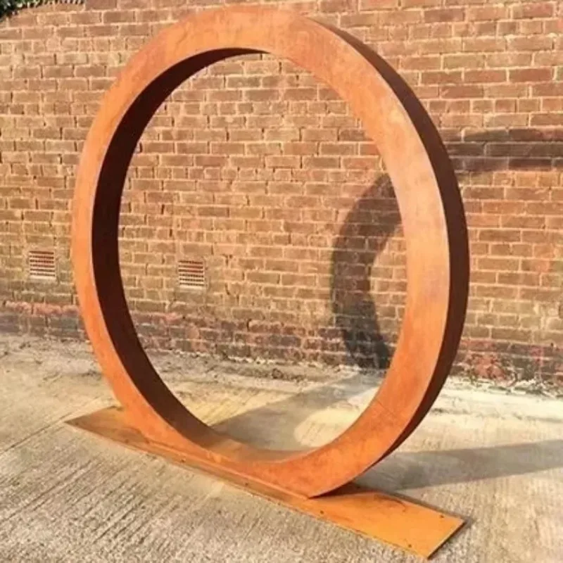 

【Hot Sale】220cm Diameter Decorative Large Metal Garden Moon Gate Corten Steel Villas Arch Metal Moon Gate For Backyard Gardens