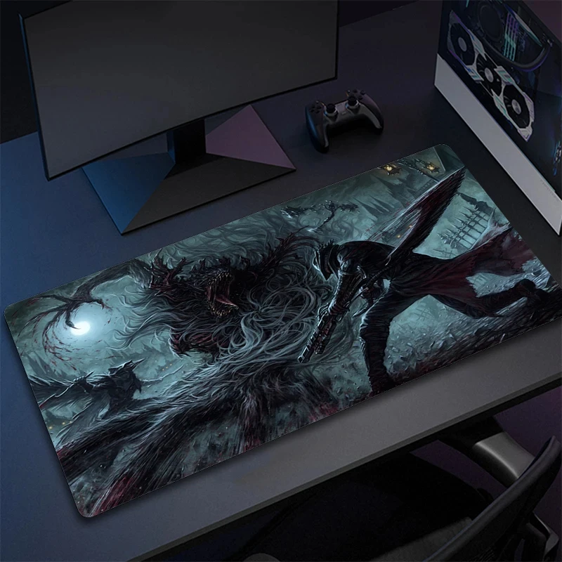 Bloodborne Large Gaming Mouse Pad Computer Mousepad PC Gamer Mouse Mat XXL Laptop Rubber Desk Mat Office Non-Slip Keyboard Pads