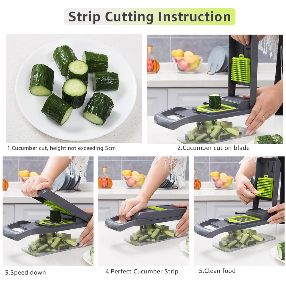 Vegetable Cutter Grater Carrot Potato Peeler Onion Chopper Kitchen Fruit Food 9 in 1 Gadgets Vegetable Slicer Multi Machine