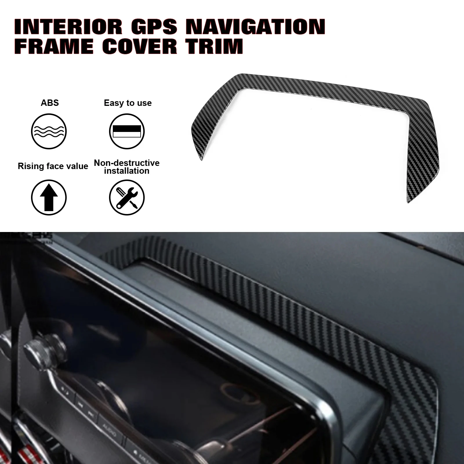 Carbon Fiber Style Interior Dashboard Navigation Multimedia Touch Screen Panel Frame Sticker For Nissan Sentra 2020 2021 2022