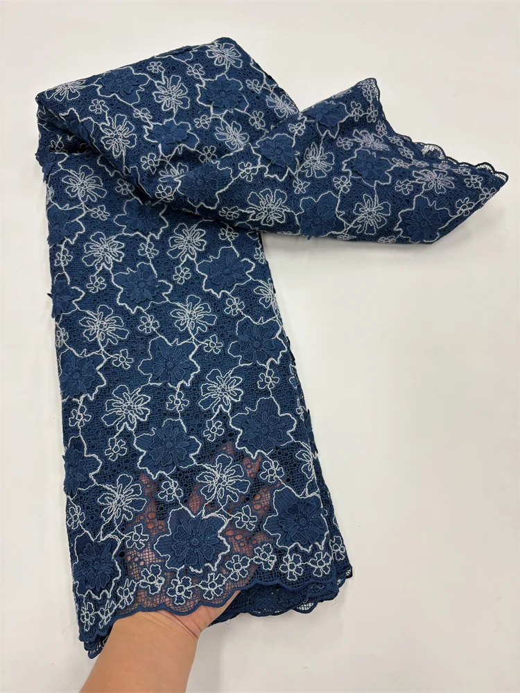 Neuer Stil Afrikanische Spitze Dreidimensionaler Spitzenstoff 2026 Hochwertige Spitze Wasserlösliche Bestickte Modische Weiche Spitze 5 Yards – Detail 8