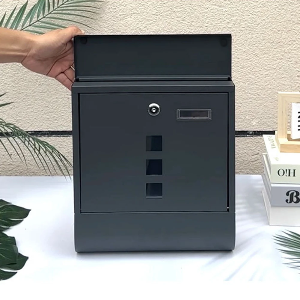 Residential Mailbox with Secure Key Lock Lockable Mailbox Large Capacity Heavy Duty Mailbox for Home Garden Service