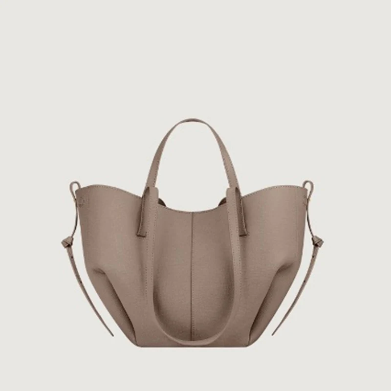 Sac à main en cuir de grande capacité pour femmes, salopette pliée, sac sous les bras à une épaule décontracté et à la mode