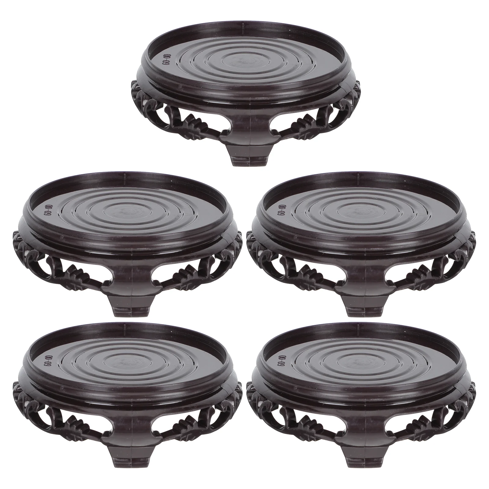 

5 Pcs Plant Rack Flower Pot Base Round Holder Display Decorative Flowerpot Pedestal Black Vintage Bonsai Artware Storage