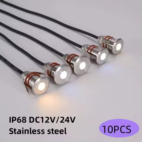 10PCS LED Underwater Light outdoor IP68 Waterproof for Deck Step Pool Landscape Star Buried Unedergroud Lamp Embedded DC12V/24V