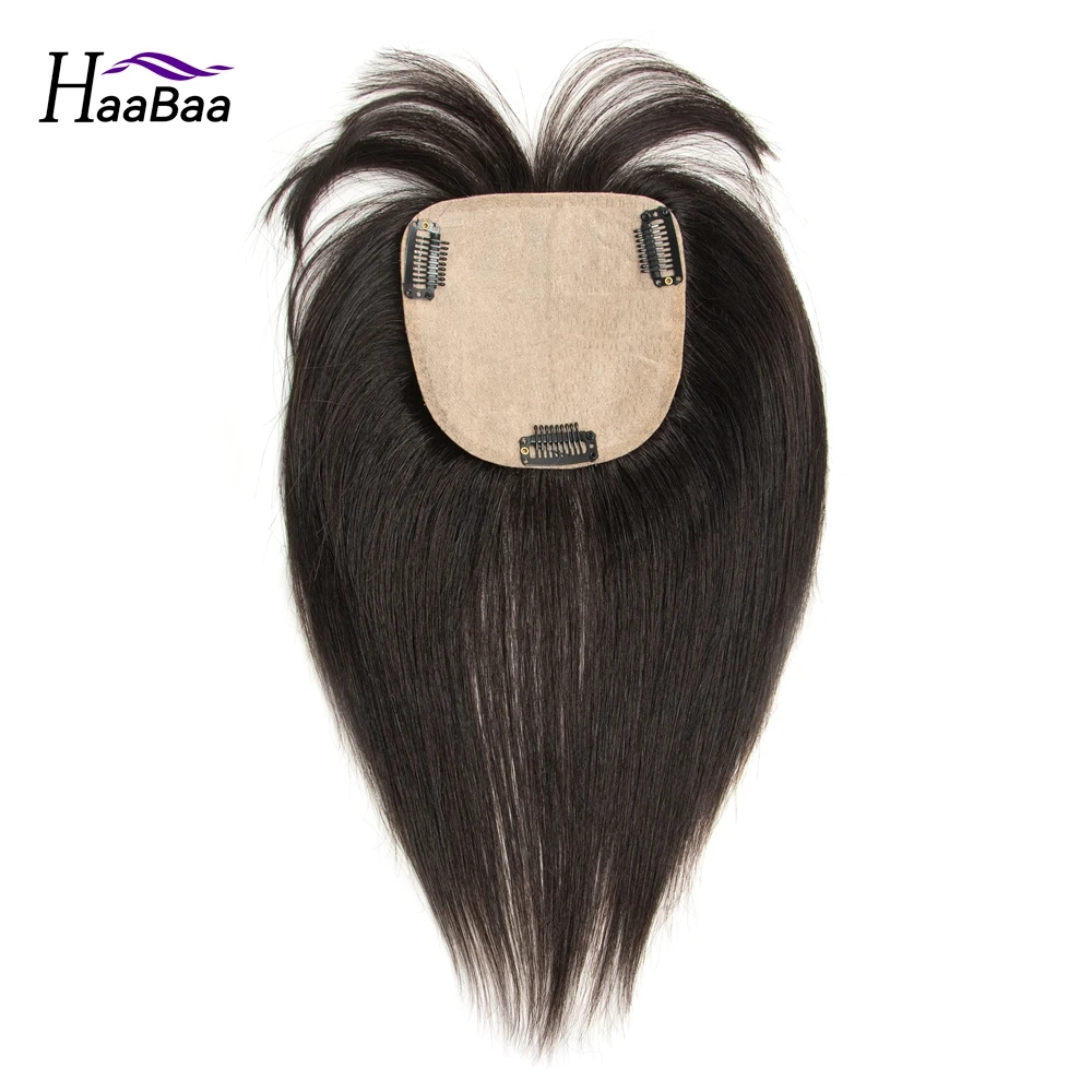 12x13 Hair Topper Human Hair Piece Silk Base For Women Injext Clip In Toppers Top Hairpiece Middle Part Top Hair Wigs with Bangs