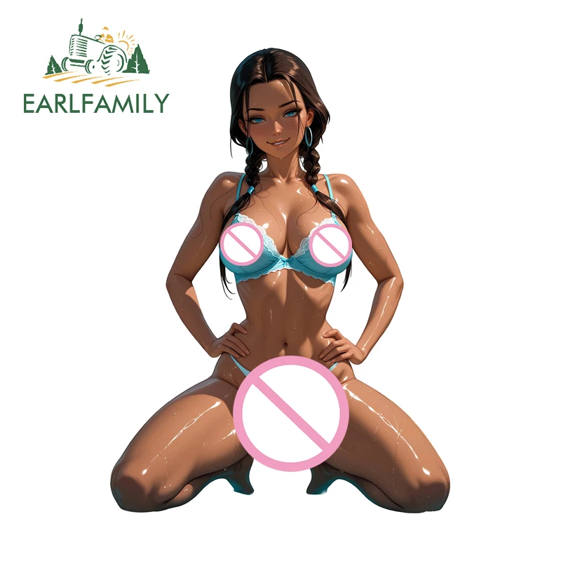 EARLFAMILY كاتارا عارية الشيطانة الجنس أنيمي ملصقات الإبداعية موضة مركبة مائي انسداد خدش بسيط واقية من الشمس الديكور #6