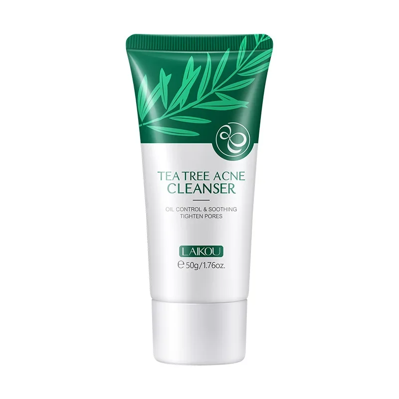 LAIKOU Tea Tree Facial Cleanser Moisturizing Foam Face Wash Collagen Hydration Cleansing Oil Control Nourishing Skin Care 50g