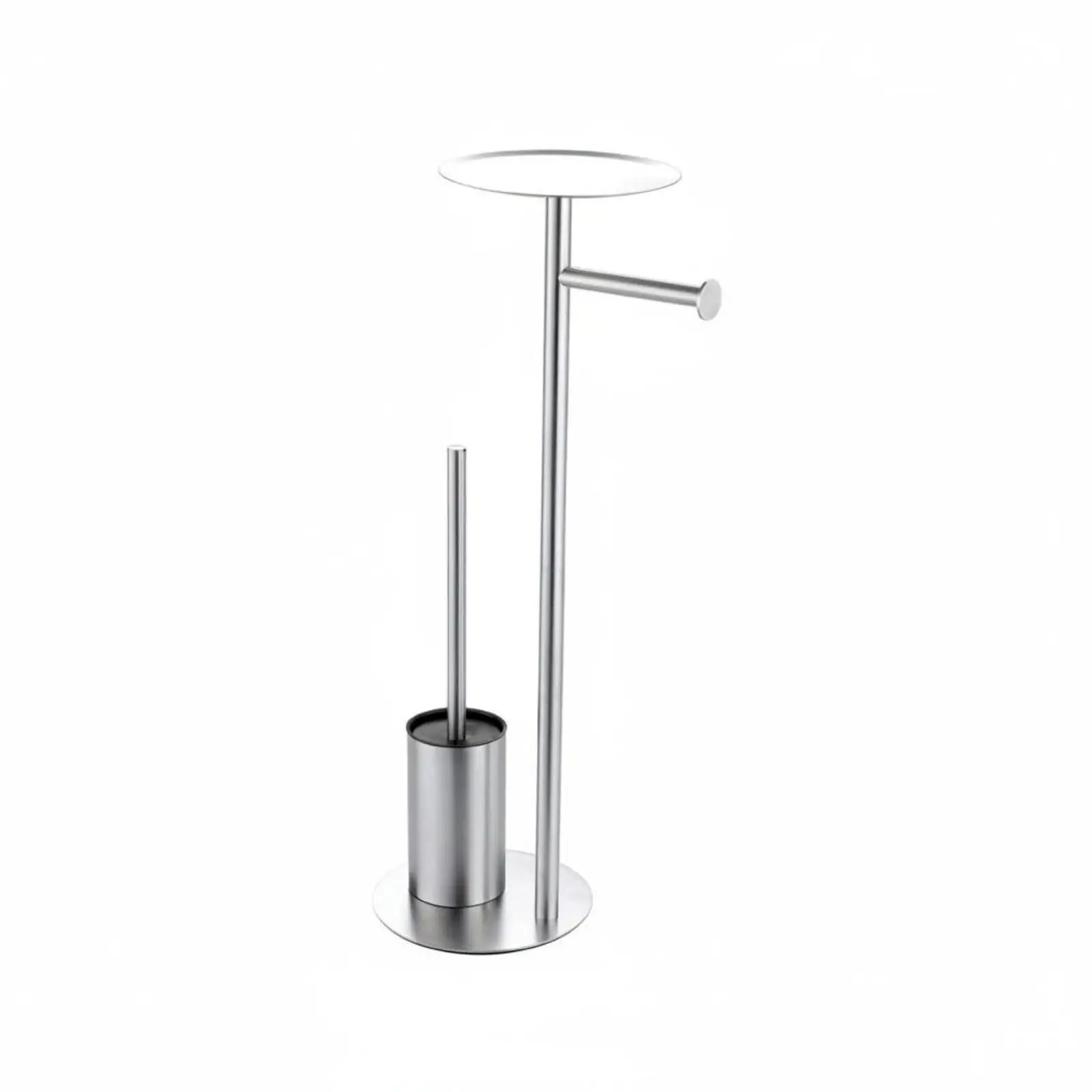 Floor Standing Toilet Roll Holder Stainless Steel Bathroom Paper Stand Freestanding Tissue Rack with Stable Base for Hotel