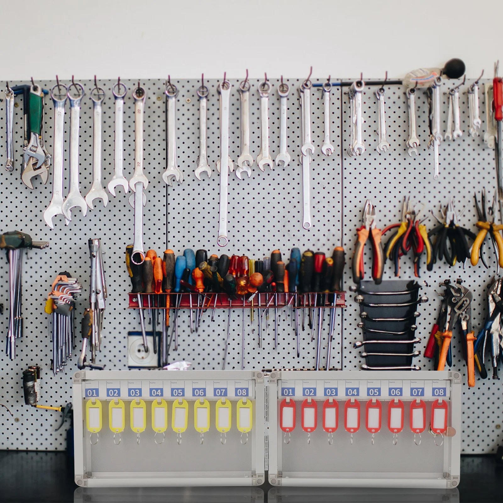 

1 Set Wall Mounted Keys Box Metal Key Storage Organizer Lock For Home Office Ample Capacity Key Management Keys Cabinet Security