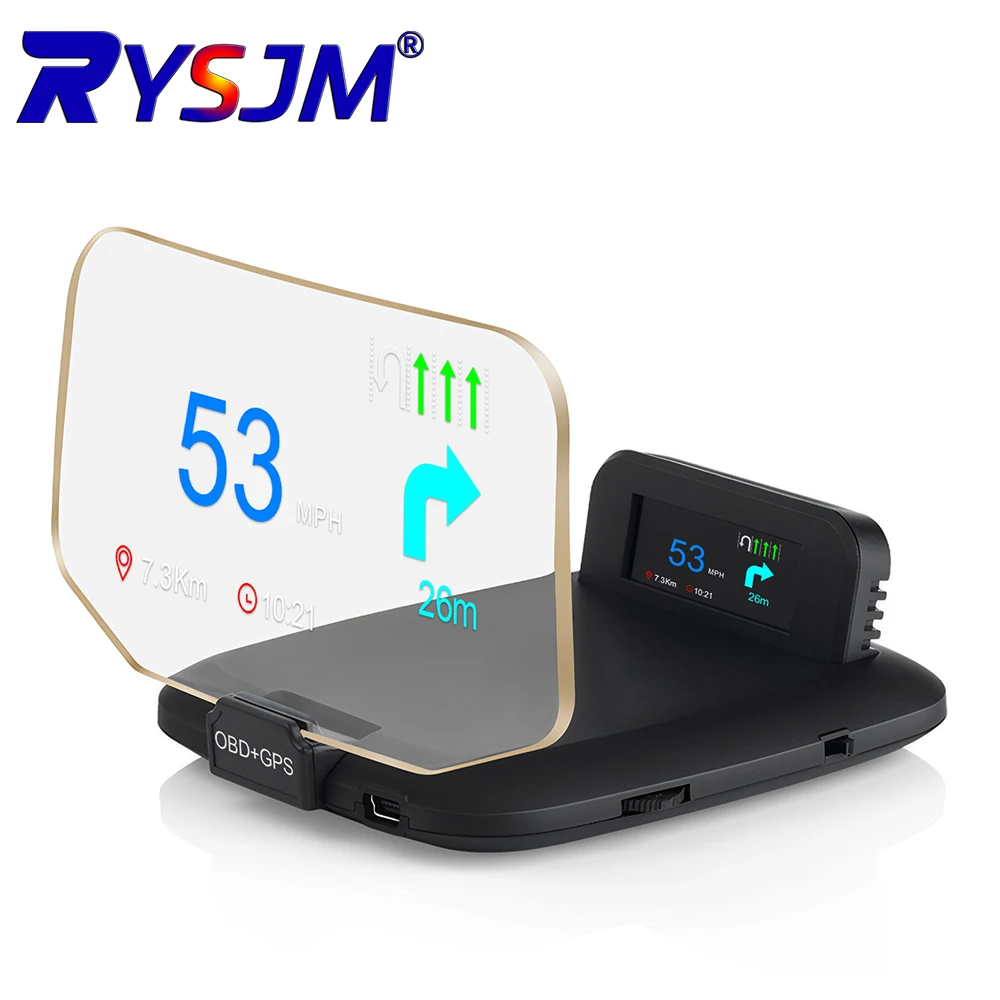 C1 Obd2 Head Up Display Electronic Speedometer Glass Projection on-board Computer Digital Speedometer Hud Obd2 C1 Plus GPS Navi