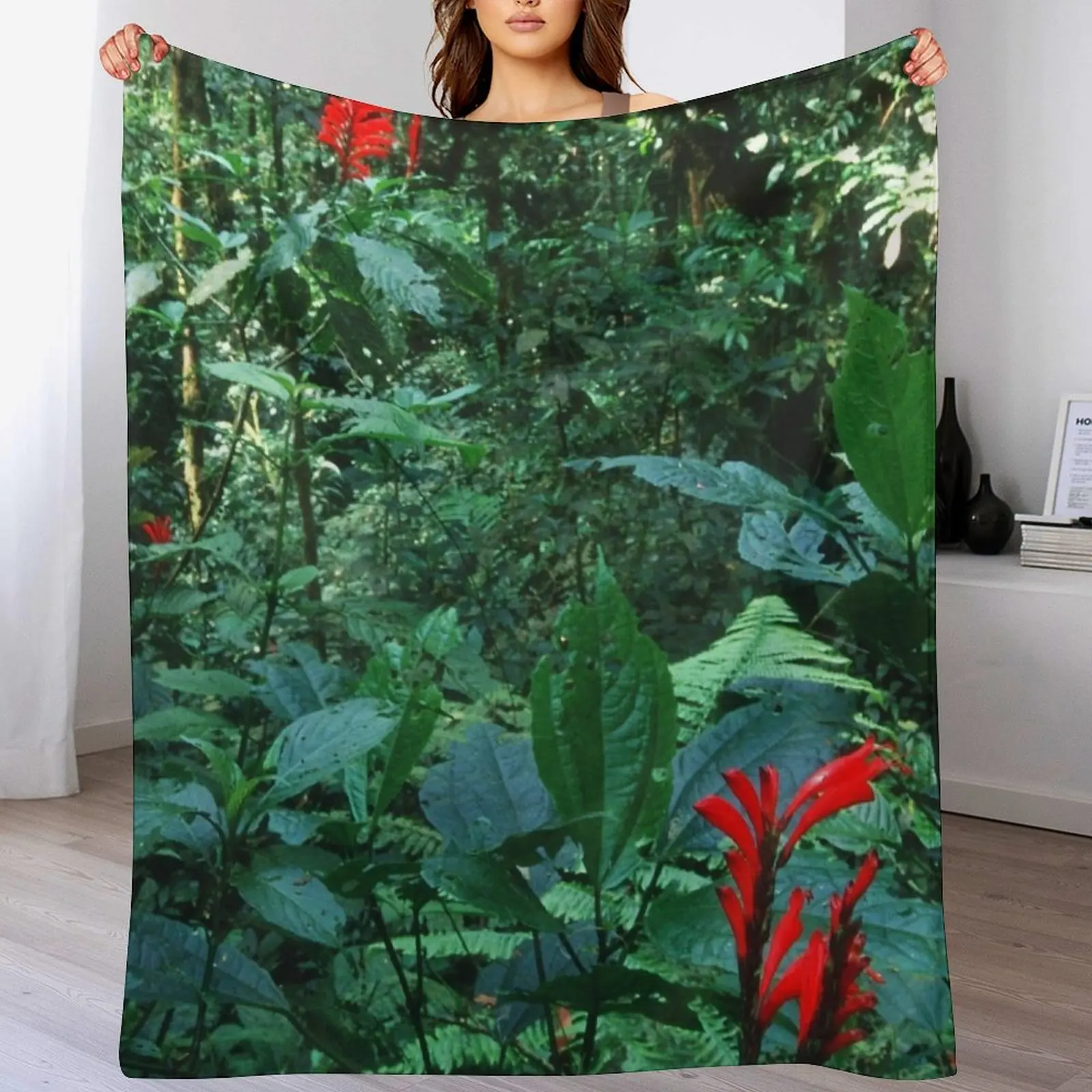 

Costa Rica Tropical Lush Jungle Rain Forest Throw Blanket Stylish Warm Blanket for Living Room Bedroom