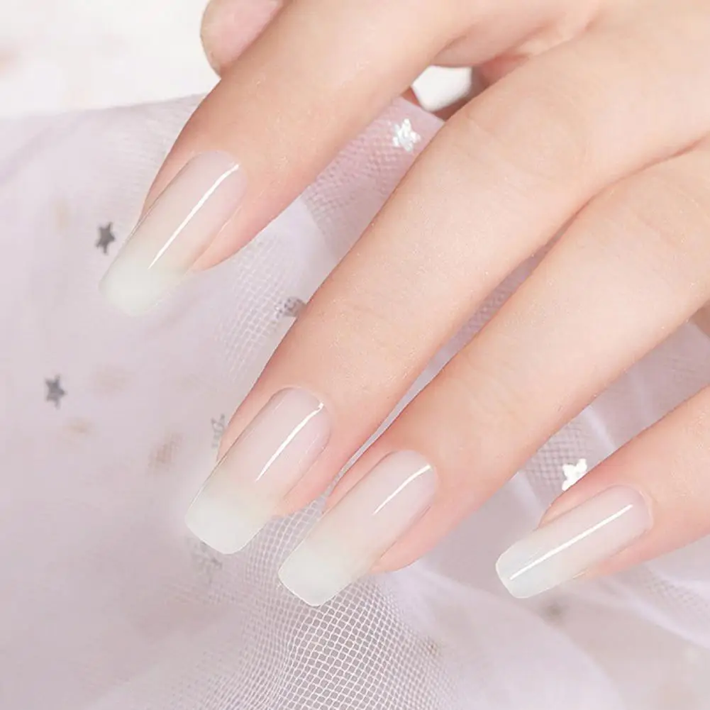 เจลสำหรับต่อเล็บเจลลี่สีสดใสหลอดไฟยูวีอบแห้งเร็วอบหลอดไฟยูวีติดทนนาน perlengkapan Nail Art DIY ง่าย