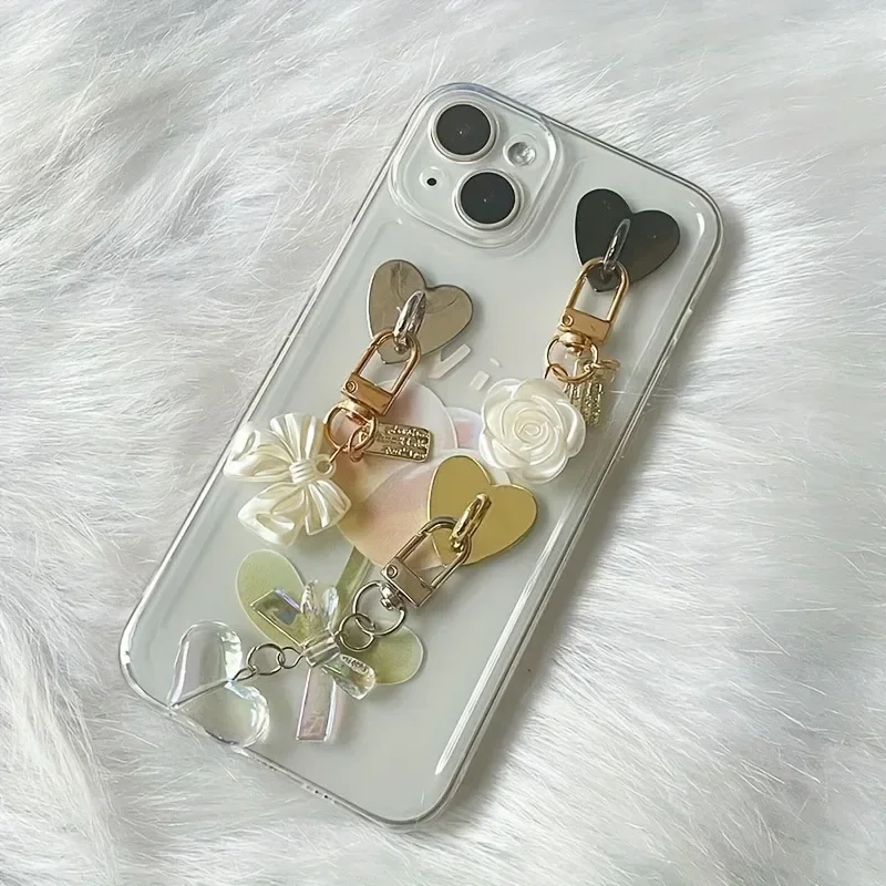 2 pezzi di supporto per ciondolo per telefono a forma di cuore in metallo, anello per dito per telefono con cuore d'amore, ganci autoadesivi per supporto posteriore per telefono cellulare