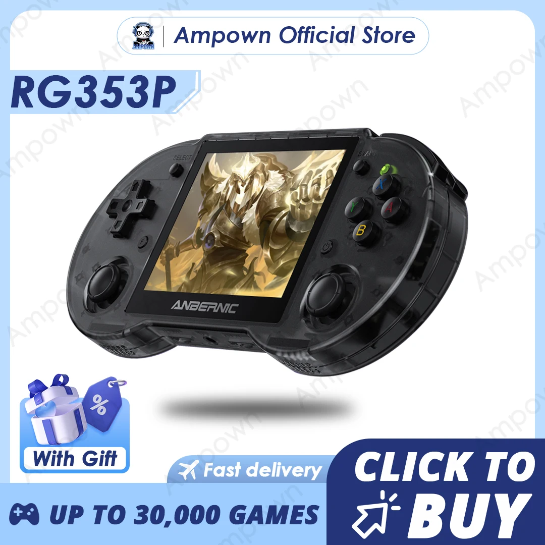 Anbernic RG353P Konsol Video Game Genggam Retro 3.5 Inci Layar Sentuh IPS Android Linux Dual OS Mendukung Konsol Wifi HDMI 5G