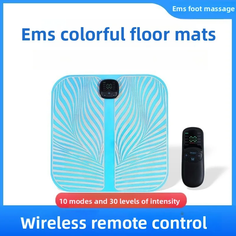 Colorful LED EMS Foot Massager Mat – Rechargeable Pulse Massage Pad for Muscle Relaxation & Plantar Fasciitis Relief