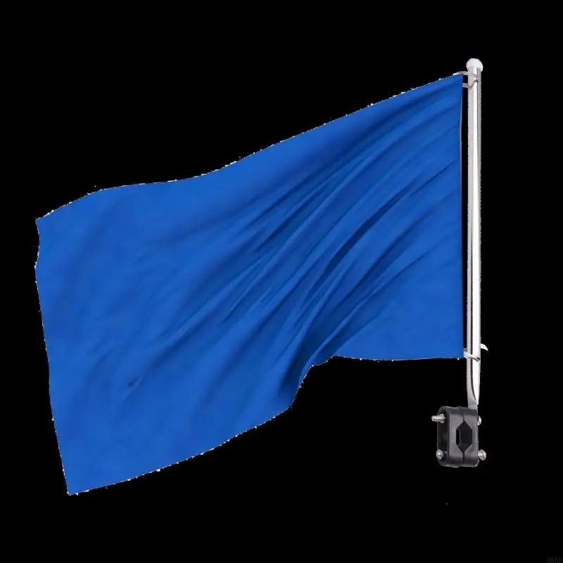 A0KE Vessel Flag Staff Metal Build With Black Nylon Slide Cord Weather Resistant Design Easy Mount Watercraft Hardware Piece