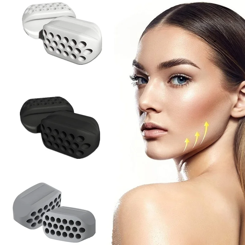 2szt 40/5060lbs Jawline Exerciser Ball Facial Jaw Muscle Toner Fitness Anti-aging Food-grade Face Chin Bit Cheek Lifting Trainer