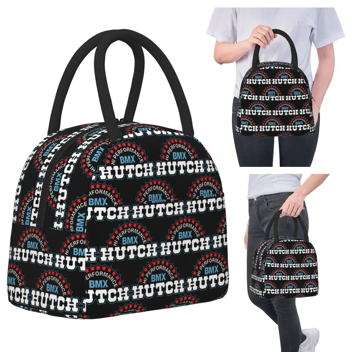 Hutch مرحبا الأداء BMX أحمر أبيض أزرق أسود تيم القاضي معزول حقيبة الغداء برودة صندوق طعام حراري حمل صناديق الغداء المحمولة #1