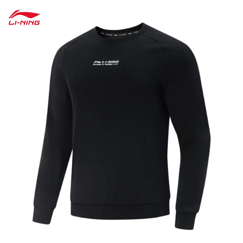 

LI-NING Fitness series men's 3D FITTING comfortable knitted top sports style round neck hoodie sweatshirt AWDV497