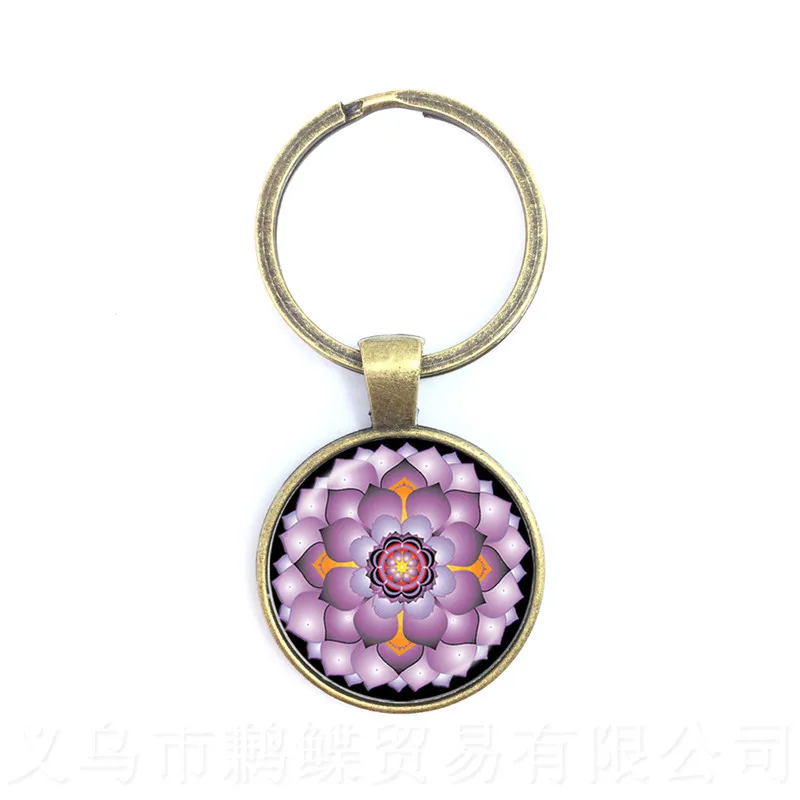 Vintage Jewelry Mandala Keychain Henna OM Symbol Buddhism Zen Online Shopping India 2018 Fashion Keyring For Men Women