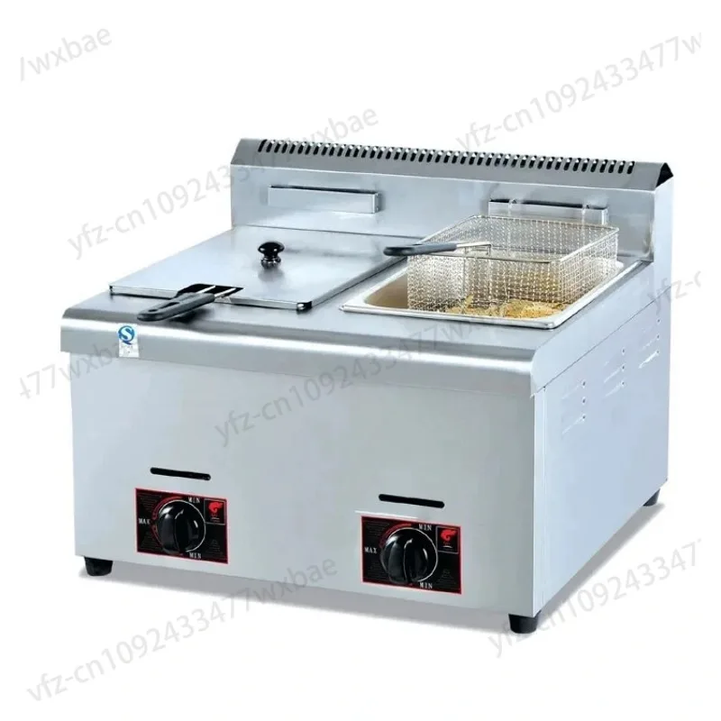 

Hot sale stainless steel double 12L deep tank table top Gas Fryer HY-78