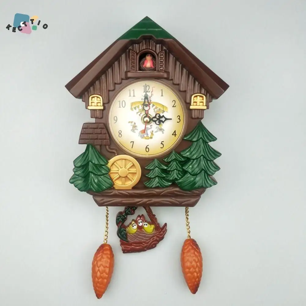 

Music Time Reporting Cuckoo Bird House Wall Clock House Shape Accurate Bird House Clock Battery Powered Plastic Cuckoo Chime Kid