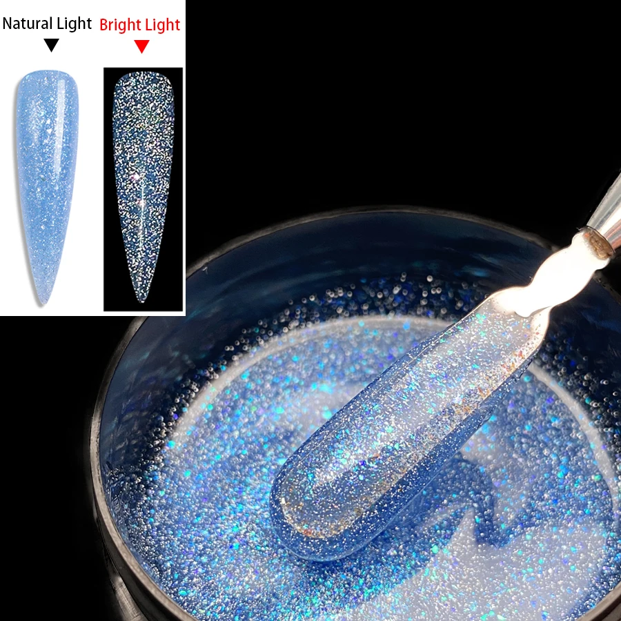 Jillnails 100g Glitter Shimmer Melkachtige Harde Gel Builder Nagel voor Nagels Extensions Koningsblauw Roze UV LED Camouflage Zelfnivellerende