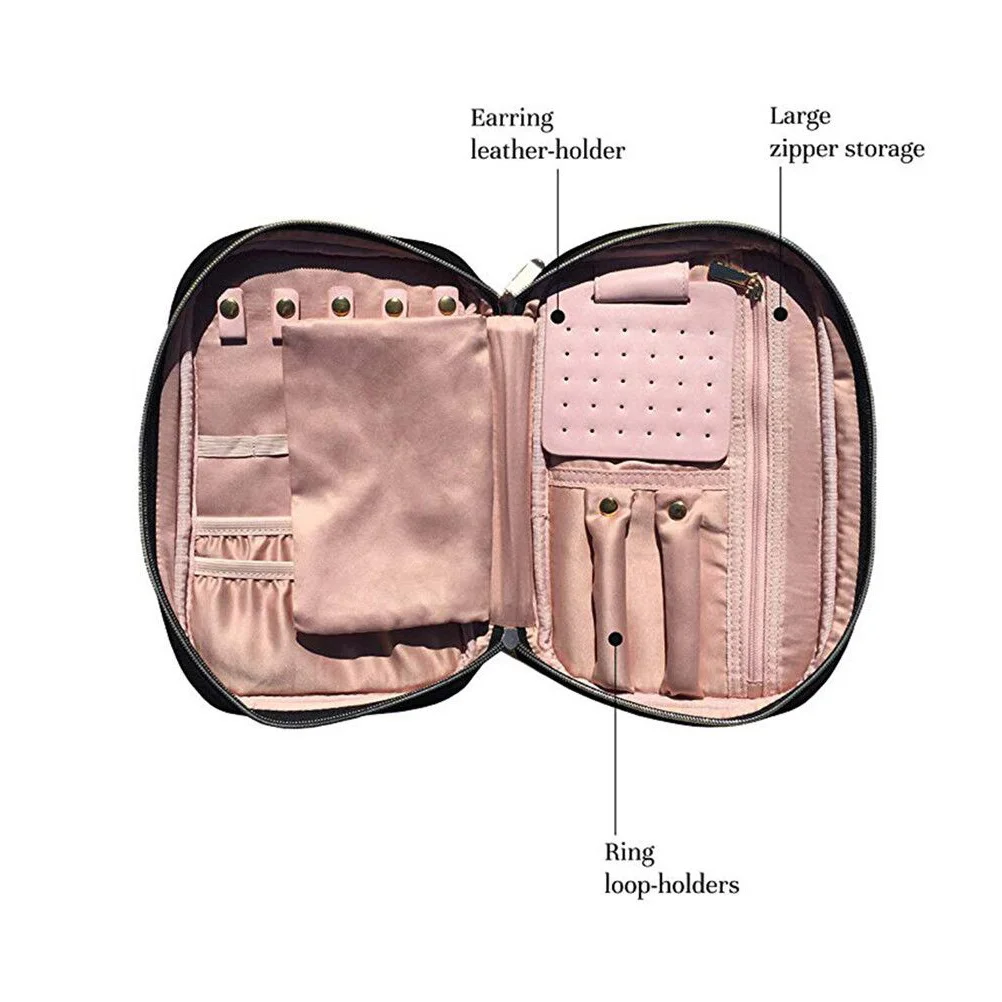 

Multifunctional Black Jewelry Storage Pouch Fine Craftsmanship Travel Organizer Portable Jewelry Storage Bag for Rings Necklaces