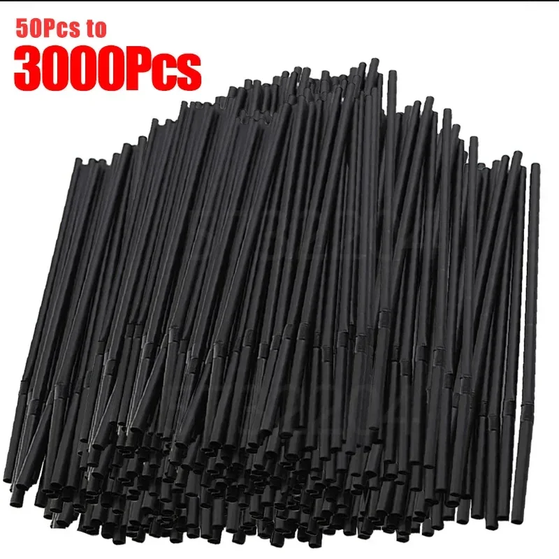 50-3000PCS Multicolor Drinking Straws rietjes Milk Tea Bar Party Wedding Kitchen Home Accessories Beverage Black Straw Wholesale