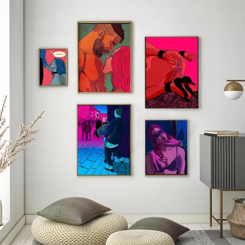 Abstract Sexy Naked Woman Body Posters Naked Girl Art Canvas Painting Prints Picture for Modern Romantic Living Room Home Deco