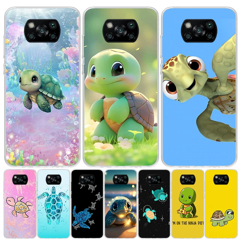 Cartoon Sea Turtle Tortoise Case Phone Cover for Xiaomi Mi 11T 12T 10T 9T Pro 11i 12X 13 12 11 10 9 8 Lite 6X 5X A3 A2 Trend Fun