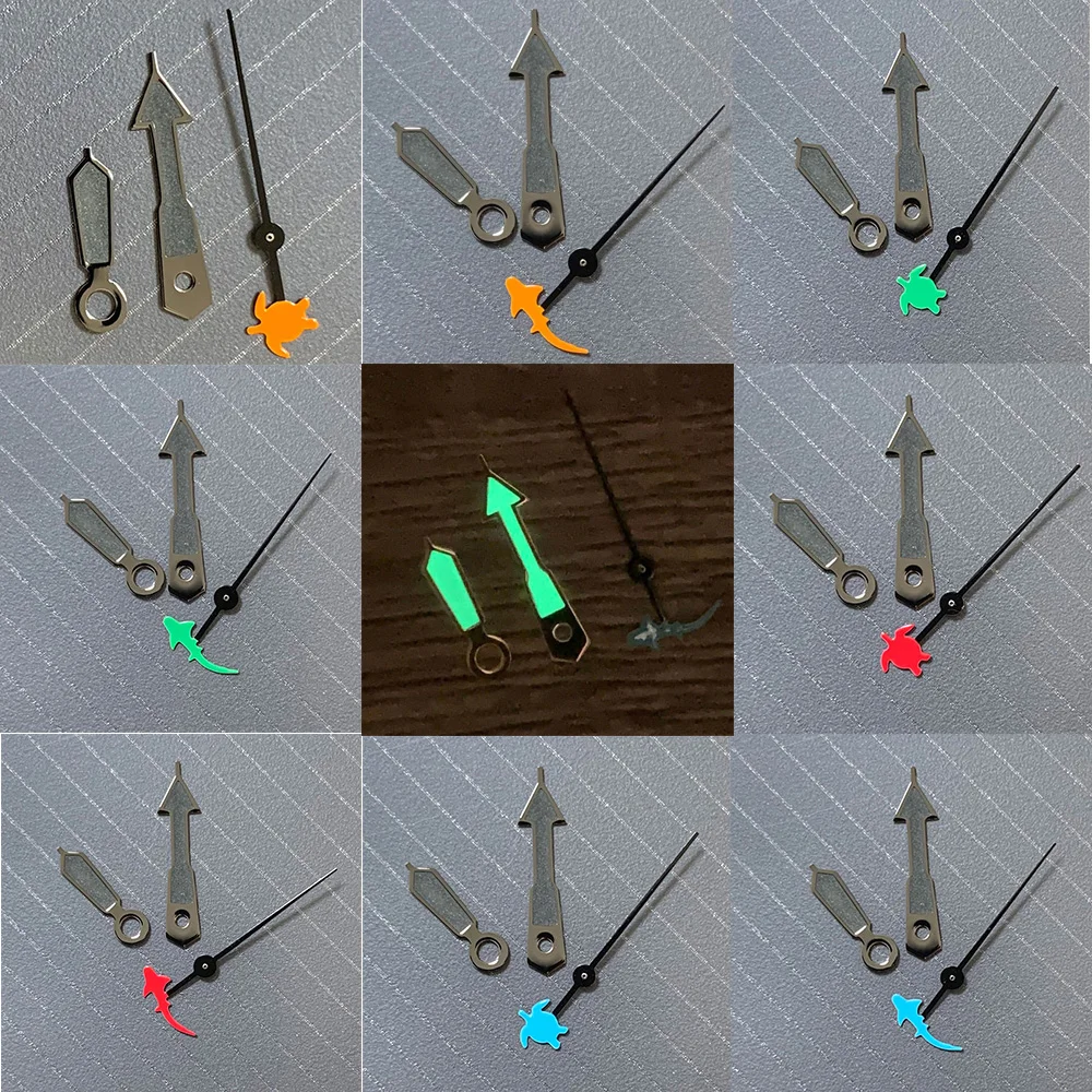 นาฬิกาข้อมือสีเขียวเรืองแสงพร้อมเต่า/ปลานาฬิกามือสองสำหรับเปลี่ยนการเคลื่อนไหวอัตโนมัติ Nh35/36/4R/7S