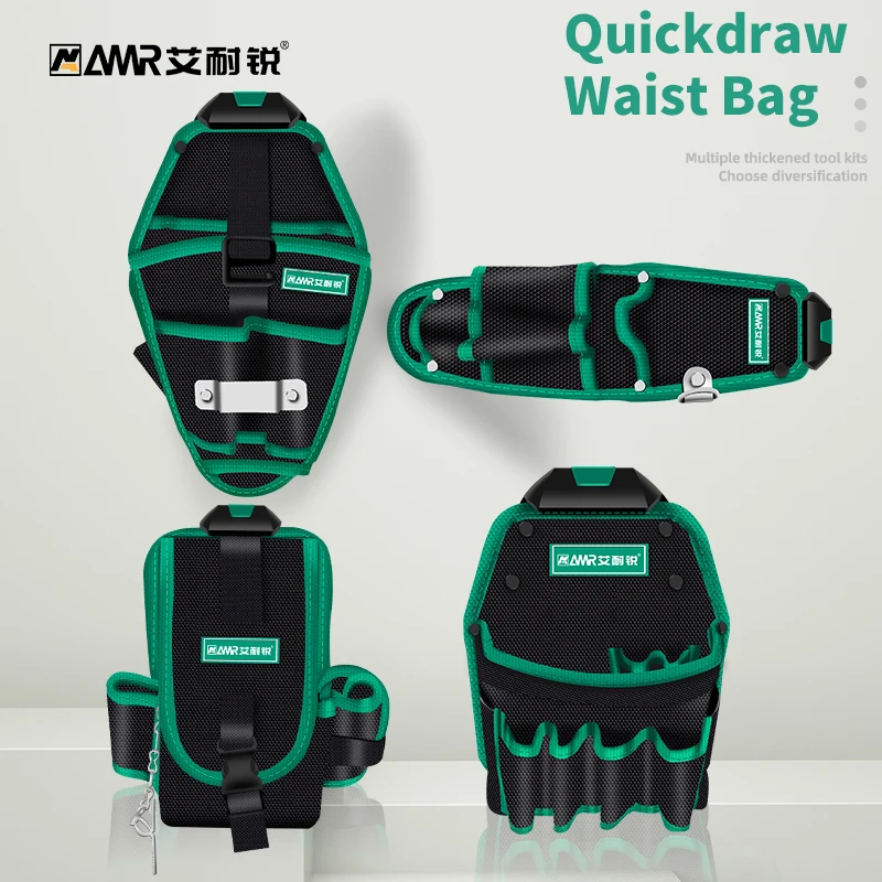 AMR Multifunctional Quickdraw Waist Bag Multi Hole Waist Bag Electric Drill Waist Bag Oxford Waterproof with Buckle 4 Kinds Bag