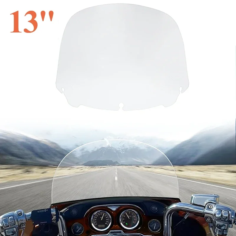 Motorcycle 13 Inch Transparent Windshield Windscreen Case For Harley Touring Street Glide Electra Glide Classic FLHX 2014-up