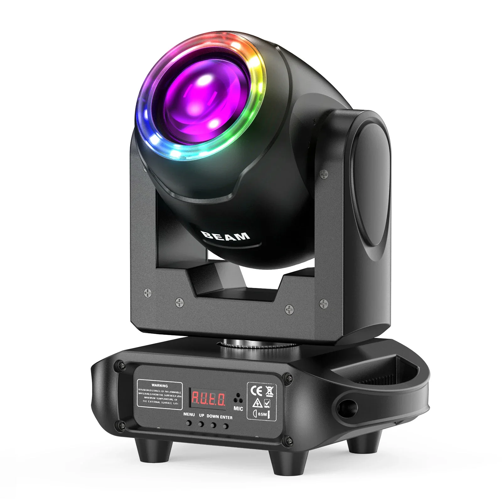 

GEFENSI 100W Moving Head Light 16Prisms 8Gobos 8Colors Rainbow Effect Light DMX512 Halo Strip LED Beam Stage Light For DJ Party