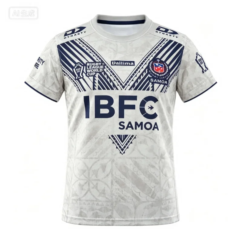 26-27 Arrivals Samoa Warriors Men's Rugby Away Jersey 3D Top Printed T-Shirts Comfortable Breathable New Training Daily