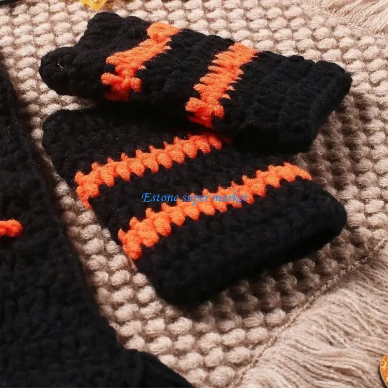 090B Disfraz tema mago para bebé recién nacido, accesorios para fotos, conjunto cómodo para Halloween, conjunto
