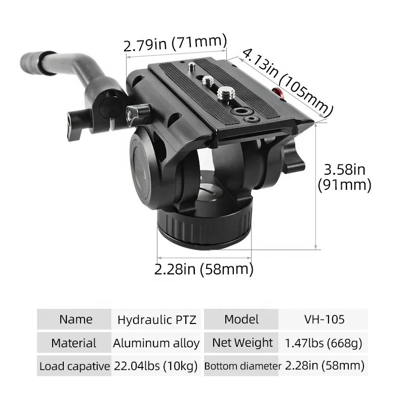 Panoramic tripod ball head Hydraulic Fluid Video Head For Tripod Camera Holder Stand Mobile SLR DSLR