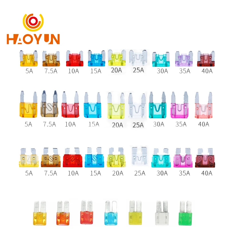 【50-10PCS】Standard Mini Micro Micro2 Auto Blade Fuse for Car 32V 1A 2A 3A 5A 7.5A 10A 15A 25A 30A 35A 40A 50A Fuse
