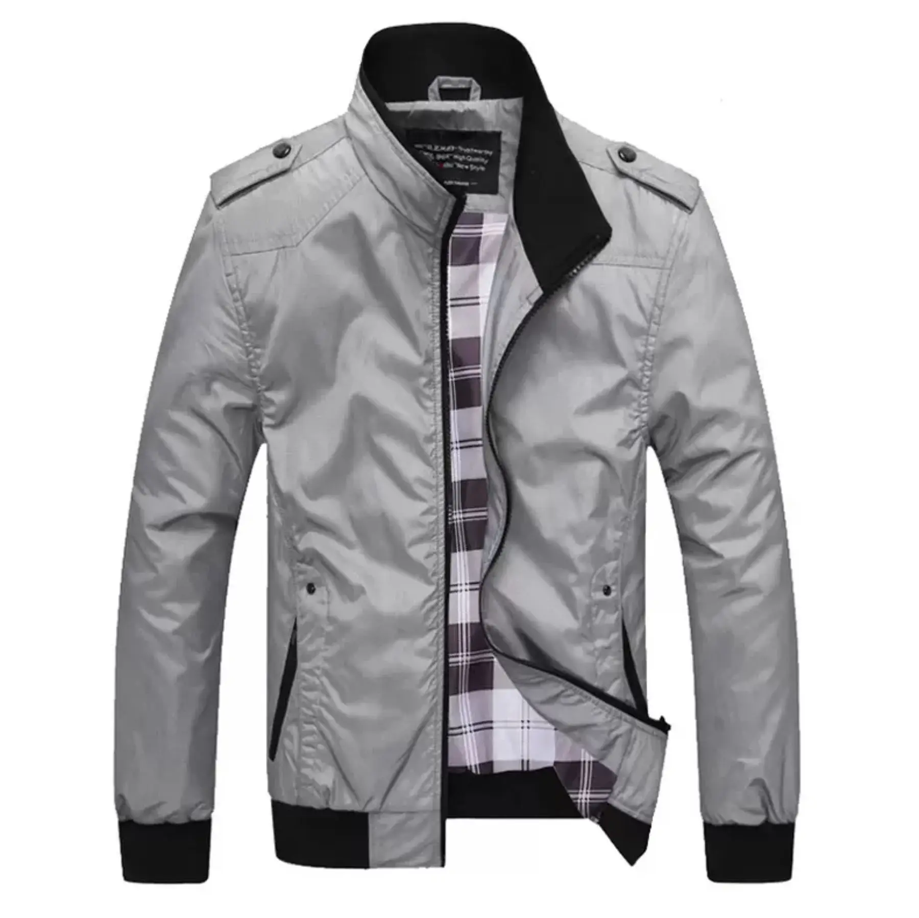 Autumn New Standing Collar Trend Casual Coat Elderly Male  Jacket Slim And Cotton Comfortable Clothes Windproof