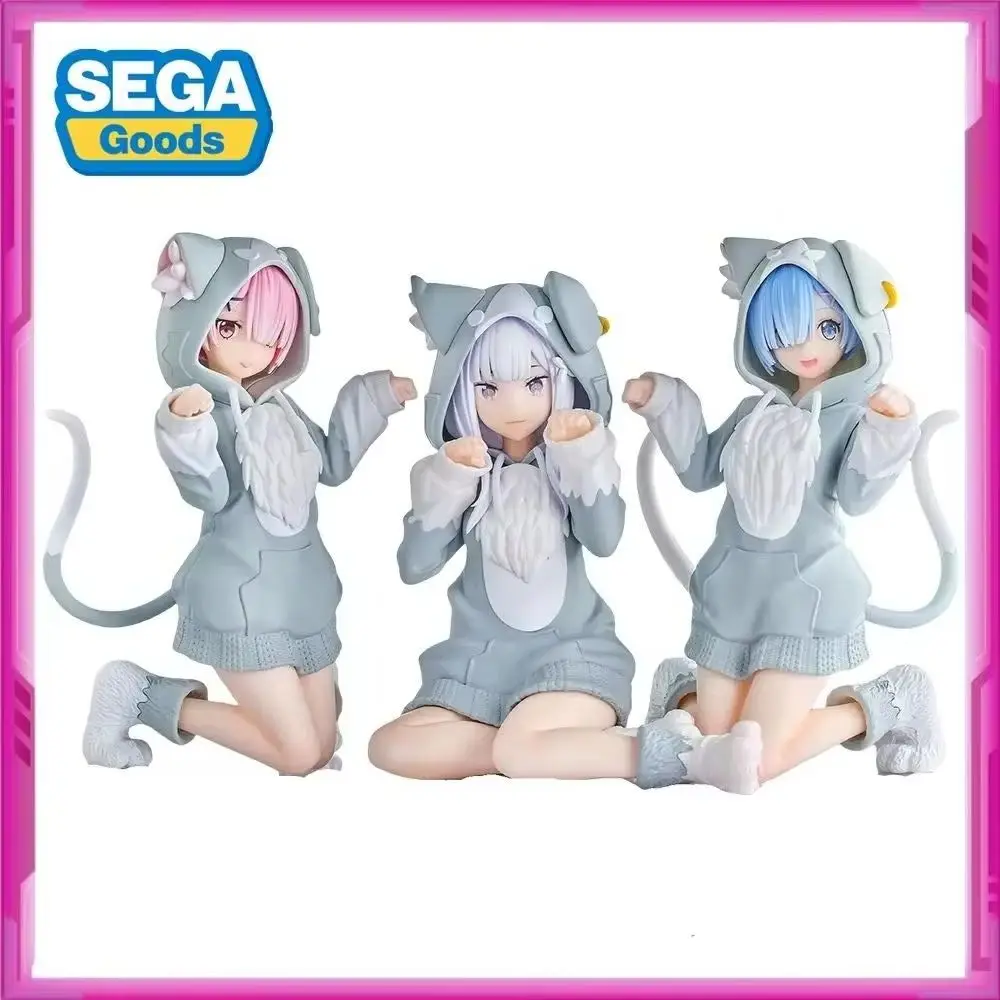 

Оригинальный SEGA Re: Жизнь в другом мире от нуля Yumemirize Ram Rem Emilia ПВХ аниме коллекции модель игрушечные фигурки