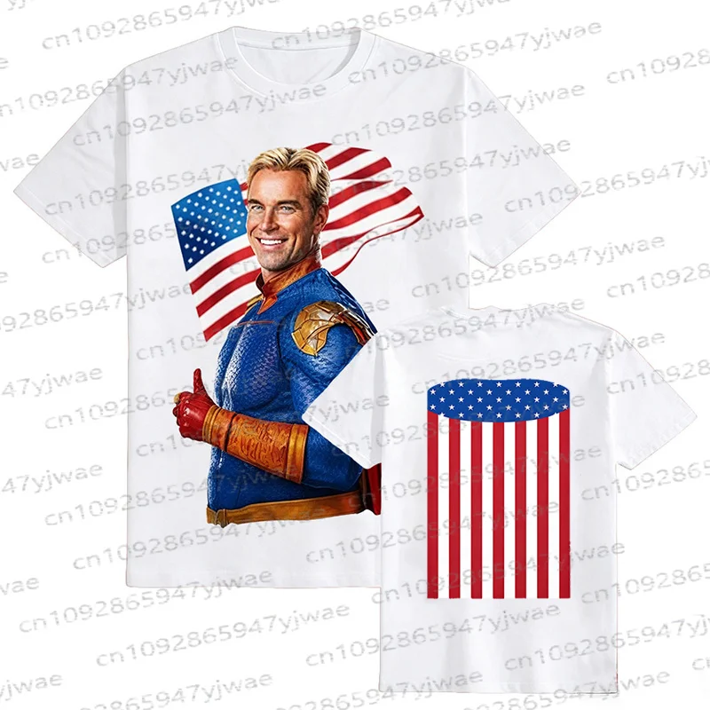 American TV The Boys Homelander Grafik-Baumwoll-T-Shirt, Sommer-Streetwear, Y2k, kurzärmelig, modisch, lässig, Vintage, Eltern-Kind-T-Shirt – Detail 7