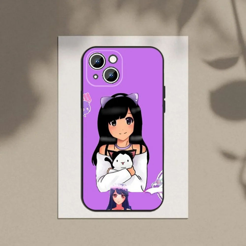 Aphmau Meow Anime Cats Phone Case Phone Case For Apple iPhone 15,14,13,12,11,XS,XR,X,8,7,Pro,Max,Plus,mini Silicone Black Cover