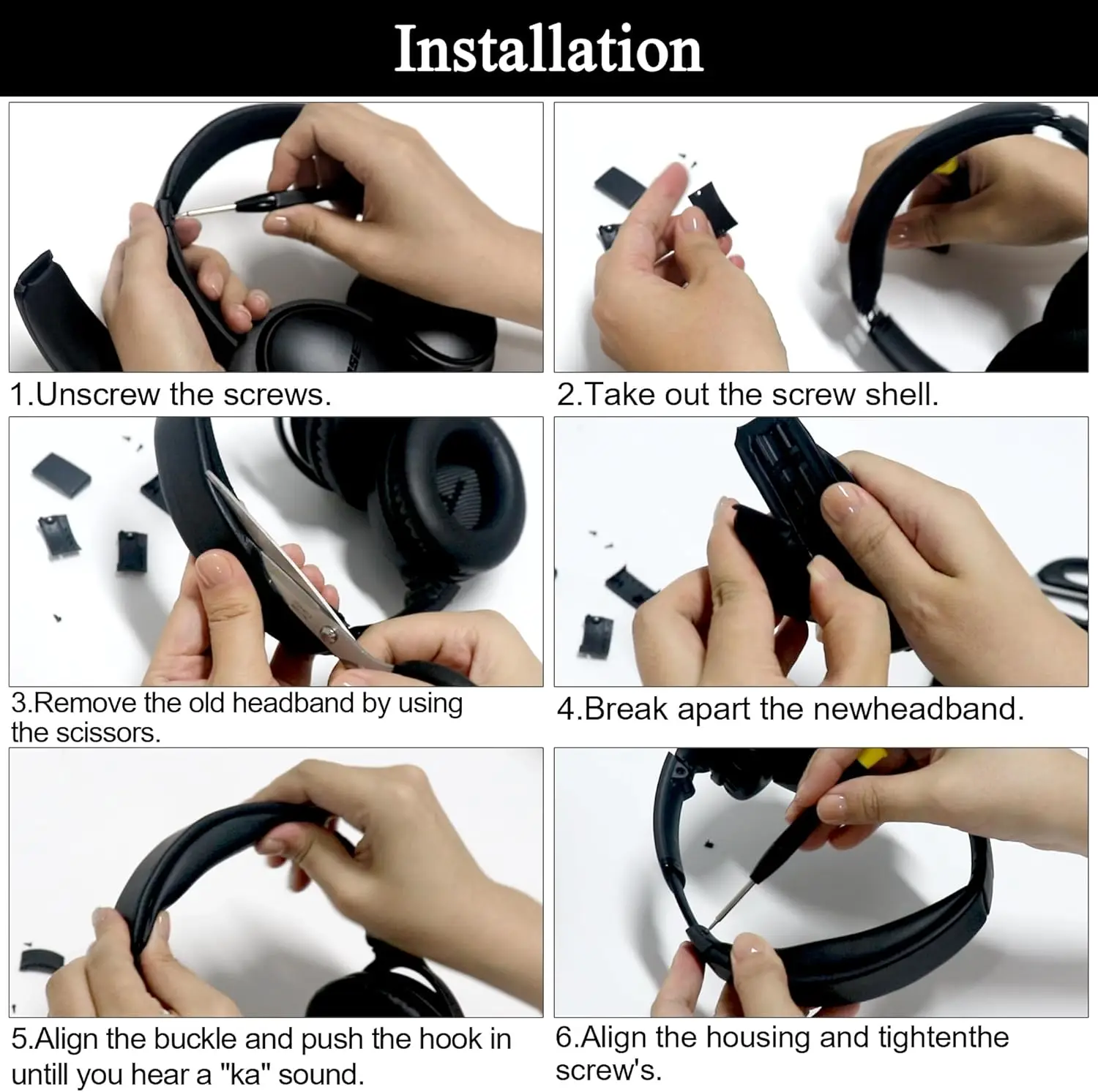 Bose Quietcomfort 35 用交換ヘッドバンド スナップオンデザインヘッド