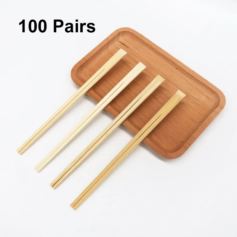 100Pairs Disposable Bamboo Chopsticks Chinese Restaurant Chop Sticks Noodle Hot Pot Sushi Chopsticks 21cm