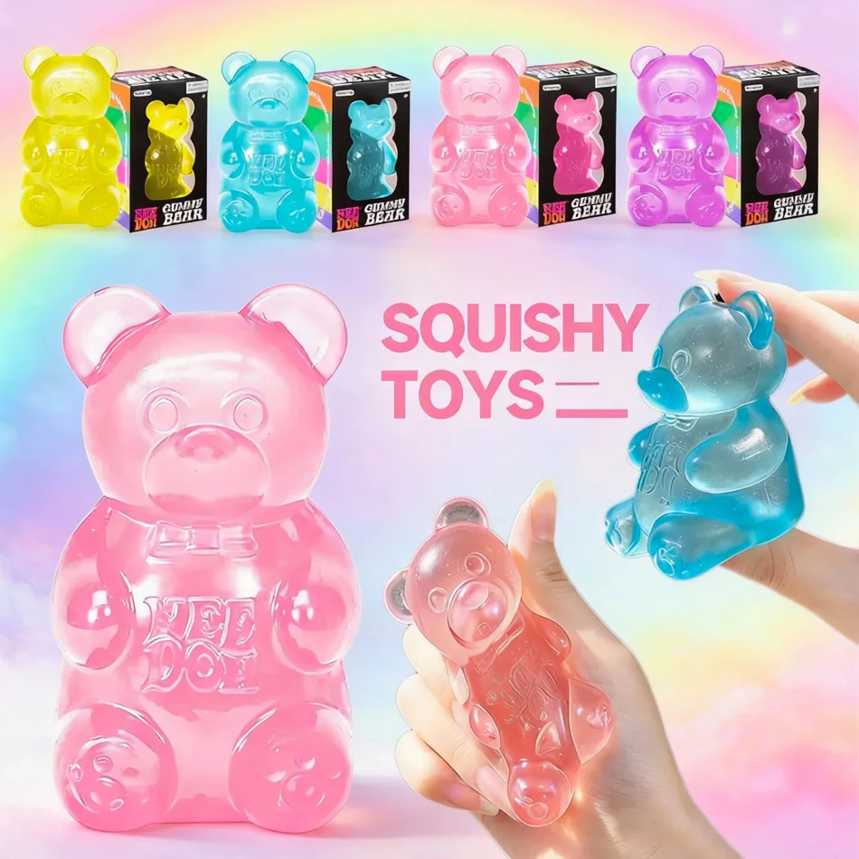 

Schylling Needoh Bear Cube Soft Squishy Toy, Malt Sugar Slow Rising Stress Relief Toy, Anxiety Relief Squeeze Ball for Calming